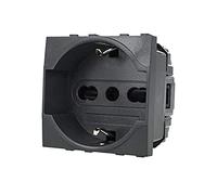 Modulo Presa Schuko 2 Poli Terra 16A Nero Compatibile Living 250V C1108