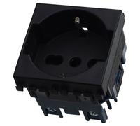 Modulo presa schuko, serie Venus, nero, 16A, compatibile con Vimar Arke' - Ettroit VA2102
