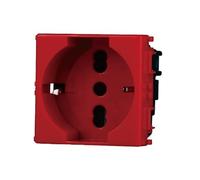 MODULO PRESA SCHUKO STANDARD TEDESCO E ITALIA 2P+T 16A 250V ROSSA COMPATIBILE SERIE VIMAR PLANA - ETTROIT
