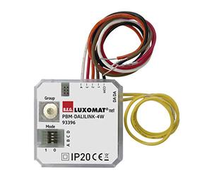 Modulo pulsante Dali con 4 ingressi e connettività Bluetooth per montaggio nascosto in scatola meccanismi, modello PBM-DaliLINK-4W, 3,8 x 3,8 x 1,2 centimetri, colore bianco (Referenza: 93396)