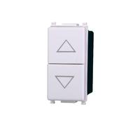 MODULO PULSANTE DOPPIO INTERBLOCCO SALISCENDI 1P + 1P 10A 250V BIANCO COMPATIBILE SERIE PLANA - ETTROIT