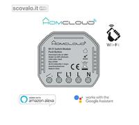 Homcloud Modulo pulsante AS-SBM1 1 canale Wi‑Fi Smart Life da incasso controllo APP/Alexa/Google