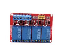 Modulo Relè a 4 Canali con Accoppiatore Ottico 5V 12V 24V DC Trigger Livello Alto e Basso Spia LED Integrata per Automazione Industriale