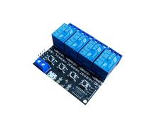 Modulo Relè a 4 Canali con Porta Seriale TTL, Scheda di Controllo, Modalità Autobloccante/Interbloccante/Jog, Controllo Tramite Chiave, Alimentazione a 5 V.
