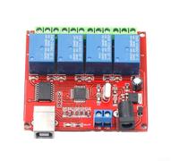 Modulo relè di controllo USB, interruttore senza driver a 4 canali con chip ULN2803, ingresso 5 V per automazione domestica intelligente, gestione del carico CA 250 V/10 A e CC 30 V/10 A, PCB compatto