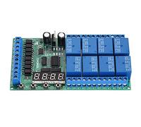 Modulo Relè Digitale 8 Canali DC 12V, Temporizzazione e Ritardo Multifunzione - Controllo Indipendente, Modalità Ciclo Variabili, Isolamento Ottico