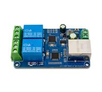 Modulo Relè Ethernet a 2 Canali Modbus RTU, Scheda STM32 del Server TCP W5500 con Alimentazione DC7-36V, Indicatore Luminoso, Modalità Manuale/Lampeggiante e Protezione da Scarica a Diodi