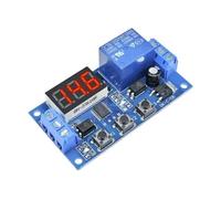 Modulo relè temporizzato DC 12V 24V con display a LED e 3 pulsanti, interruttore di controllo del timer a ciclo regolabile con 3 tubi digitali e custodia(24V)