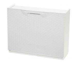 Modulo Scarpiera Componibile In Plastica Salvaspazio cm 51x17x40cm Rattan Bianco