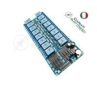 MODULO SCHEDA RELE' 16 CANALE OPTOISOLATO 10A 250V ARDUINO SHIELD 12Vdc CON LED