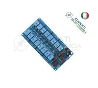 MODULO SCHEDA RELE' 16 CANALE OPTOISOLATO 10A 250V ARDUINO SHIELD 5Vdc CON LED
