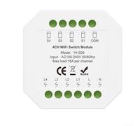Modulo Smart Switch WiFi a 4 canali AC100-240V con carico massimo 16A per canale per automazione domestica intelligente compatibile con -Zigbee Hub(1)