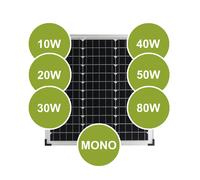 Modulo Solare Pannello Cella 10 20 30 40 50 80 Watt Mono-Cristallino 12V