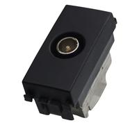 Modulo spina passante per antenna TV diametro 9,5 mm, serie Venus, nero, compatibile con Vimar Arke' - Ettroit VA2253