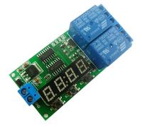 Modulo timer di ritardo multifunzione a 2 canali DC 12V, relè di ritardo, controller di ciclo inverso del motore, scheda di interruttore di interblocco