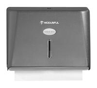 modunful Dispenser Carta Asciugamani a Parete, Distributore di Asciugamani per Tovaglioli Piegati 200+ Fogli, Dispenser Salviette Bagno Commerciale, Grigio