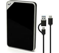 ModusTech Disco rigido esterno portatile in acrilico da 100 MB, USB-C/USB 3.1, con finitura a specchio, UASP, compatibile con PC, Mac, laptop, PS4, Xbox, iPhone, Smart TV (nero)