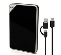ModusTech Disco rigido esterno portatile in acrilico da 500 GB, USB-C/USB 3.1, con finitura a specchio, UASP, compatibile con PC, Mac, laptop, PS4, Xbox, iPhone, Smart TV (nero)