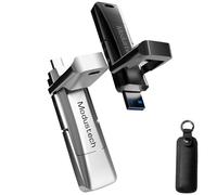 ModusTech SSD esterno USB-A e USB-C Dual USB Fast External SSD USB 3.2 | 3 anni di garanzia | Unità a stato solido portatile per Mac, PS4, Xbox X/S, PC, iPhone 15/16 | Design Flip-Cap (nero, 256 GB)