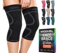 MODVEL Ginocchiera, 2 Tutore a Compressione per uomo e donna, Tutore per il fascia ginocchio per sportiva, palestra, ginocchiere Ortopedica supporto per recupero lesioni Menisco, Sollievo Dolori (S)