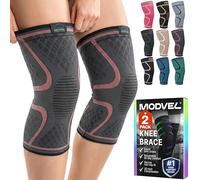 MODVEL Ginocchiera, 2 Tutore a Compressione per uomo e donna, Tutore per il fascia ginocchio per sportiva, palestra, ginocchiere Ortopedica supporto per recupero lesioni Menisco, Sollievo Dolori (L)