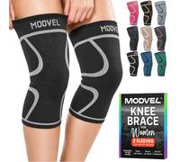 MODVEL Ginocchiera, 2 Tutore a Compressione per Uomo e Donna, Tutore per il Fascia Ginocchio per Sportiva, Palestra, Ginocchiere Ortopedica Supporto per Recupero Lesioni Menisco, Sollievo Dolori (M)