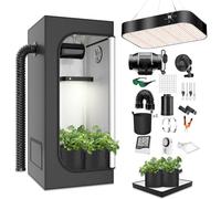 MODVKVK Grow Box 120x120x200cm Growbox, lampada da coltivazione a LED dimmerabile a spettro completo da 200W, kit completo per tenda da coltivazione Set completo per tenda da coltivazione idroponica