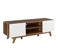 Modway - Piedistallo moderno per TV da 59", modello Mid-Century, 59", Bianco noce