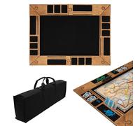 MOE UHANE Tavolo pieghevole per giochi da tavolo, tavolo da gioco modulare con struttura in legno e scomparti per carte, personaggi, gettoni, tavolo da gioco robusto, montaggio rapido, con borsa per