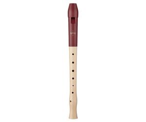 Moeck Flauto 1 Plus 1020 - Flauto dolce in legno d'acero con testa in plastica rossa