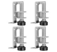 MOEENS Gambe per mobili, 4 piedini in legno torniti per chignon, regolabili, resistenti, pratici livellatori per tavolo, banco da lavoro e armadietti