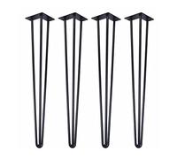 MOEENS Gambe per mobili, piedini in legno torniti 4 pezzi a tre fili cavi per tavolo staffa per mobili accessori hardware scrivania ufficio linea ferro gamba tavolo (dimensioni: lunghezza 20 cm)
