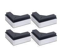 MOEENS Gambe per mobili, piedini in legno torniti per chignon, set da 4 pezzi, gambe per divano, tavolino, TV, armadio, letto, accessori per mobili in plastica (colore: L, argento, 4 pezzi)