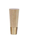 MOEENS Gambe per mobili, piedini in legno tornito 4 pezzi gambe per mobili in legno massello gambe dritte per divano tavolo piedi in rame puro copertura protettiva divano comò poltrona piede in legno