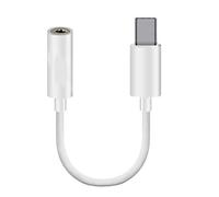 MOELECTRONIX Cuffie USB 3.1 tipo C con jack adatto per Blackview BV9200 | con connettore lungo | cuffie USB-C a 3,5 mm | presa AUX IN cavo adattatore audio bianco