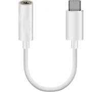 MOELECTRONIX Cuffie USB 3.1 tipo C con jack adatto per Infinix Note 50 | USB-C a 3,5 mm connettore digitale | presa AUX IN audio cavo bianco