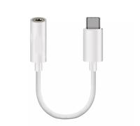 MOELECTRONIX Cuffie USB 3.1 tipo C con jack adatto per Tecno Phantom V Flip2 | USB-C a 3,5 mm per cuffie digitali | presa AUX IN cavo adattatore audio bianco