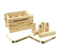 Mölkky Championship Kit - 12 Birilli in Legno di Betulla, 1 Bastone con segnapunti, Heittokaari - Giochi di Lancio per Esterni, Giardino, Spiaggia, Feste - Gioco Mölkky per Famiglie e Gruppi