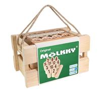 Mölkky Original - Giochi da Lancio all'aperto per Giardino, Spiaggia, Feste - 12 Birilli in Legno di Betulla, 1 Bastoncino, Giochi all Aperto Adulti, Famiglie, Gruppi, 2+ Giocatori, età 6+
