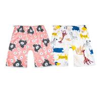 MOEMOE BABY Mutandine di apprendimento Pantaloni da Allenamento Impermeabili Notte gonne per Pannolini Anti-enuresi Notturna Pantaloni per Bambini 2 Confezioni, Rosa+Bianco, 1-4 Anni