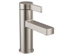 Moen Beric Spot Resist Nickel Modern OneHandle Single Hole Bathroom Faucet with Drain Assembly and Optional Deckplate for Your