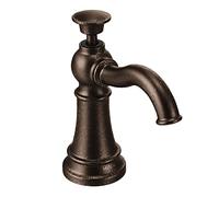 Moen Dispenser di sapone da cucina con bottiglia ricaricabile sopra il lavandino, bronzo lucidato a olio, 1.12
