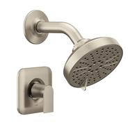Moen Genta LX T2472EPBN - Set doccia moderno con bilanciamento della pressione, prestazioni eco-efficienti, soffione e maniglia a leva, richiede una valvola Posi-Temp, in nichel spazzolato