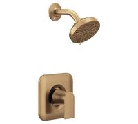 Moen Genta LX T2472EPBZG - Moderna finitura per doccia con bilanciamento della pressione in oro bronzato, con soffione e leva, valvola Posi-Temp richiesta, T2472EPBZG