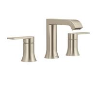 Moen Genta LX TV6708BN - Rubinetto per lavabo da bagno a due maniglie in nichel spazzolato ad arco alto, per installazione a 3 fori con valvola inclusa, colore: Nero