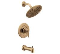 Moen Gibson T3003EPBZG - Moderna finitura per vasca e doccia con valvola a pioggia da 20,3 cm, color oro bronzato Posi-Temp