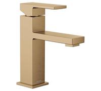 Moen Revyl 84771BZG - Rubinetto moderno per lavabo da bagno con monocomando in oro bronzato con piastra opzionale e scarico a molla, 84771BZG