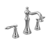 Moen TS42108 Weymouth - Kit di finiture per rubinetto del bagno con due maniglie a leva, valvola richiesta, cromato