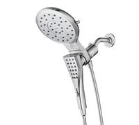 Moen Verso 220C3EP - Soffione a 8 funzioni, diametro 17,8 cm, standard con doccetta con Eco Performance, cromato, tubo rotondo 72
