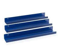 MÖNKE Scaffale Per Dischi In Vinile - 3 Ripiani Espositivi In Metallo - Esponga A Parete I Suoi Dischi Preferiti O In Riproduzione - Questo Portadischi In Vinile Si Adatta A Tutti I Dischi (Blu)